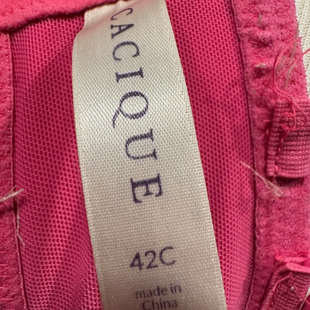Cacique Pink Lace Trim Full Coverage Bra - Picture 4 of 5